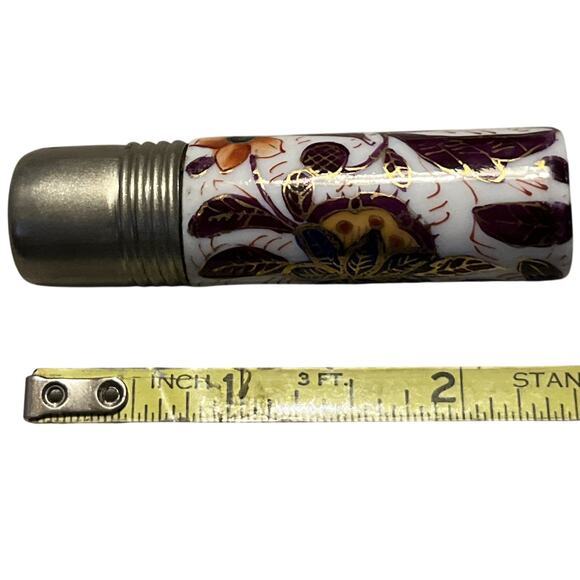 na Other - Antique Porcelain Cobalt Perfume Scent Bottle Lipstick Size